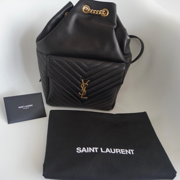 Saint Laurent Joe Quilted Black Leather Backpack in Lambskin main image 5